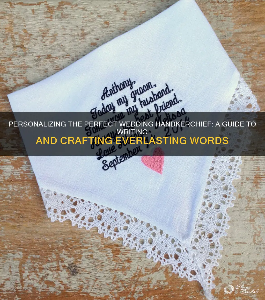 how to write on wedding handkerchiefs