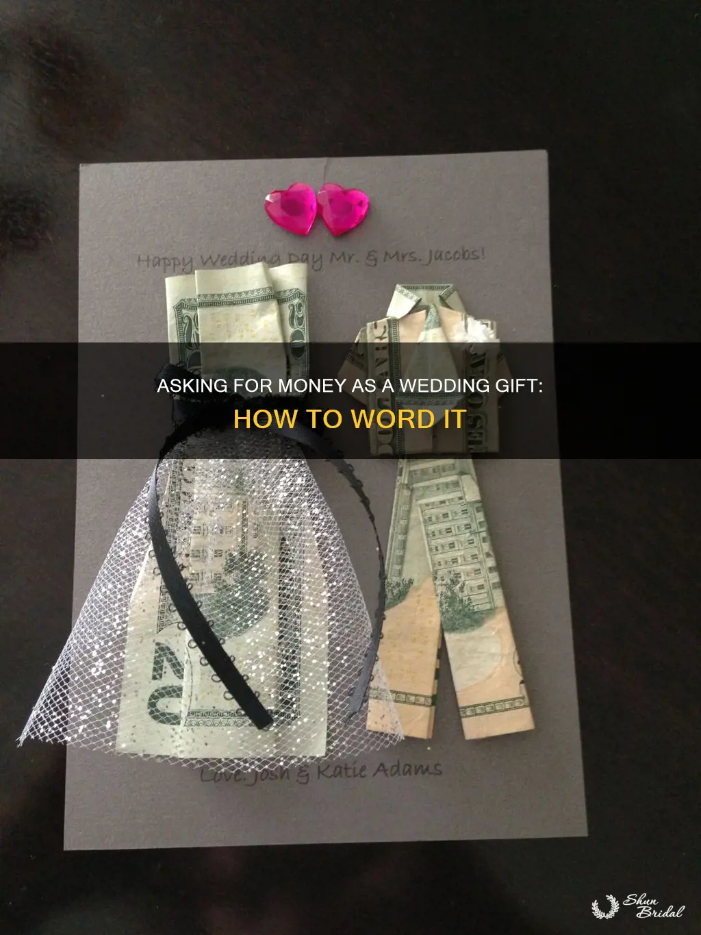 how to write only money on wedding registry