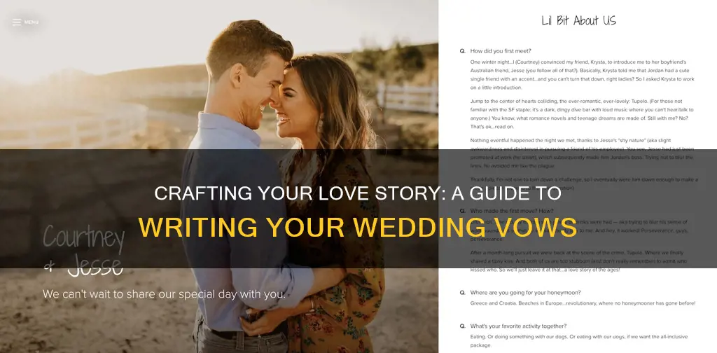 how to write our story wedding samples