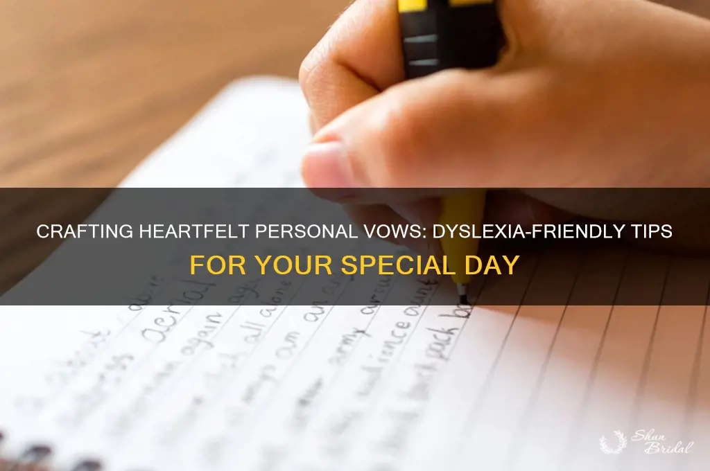 how to write personal vows with dyslexia