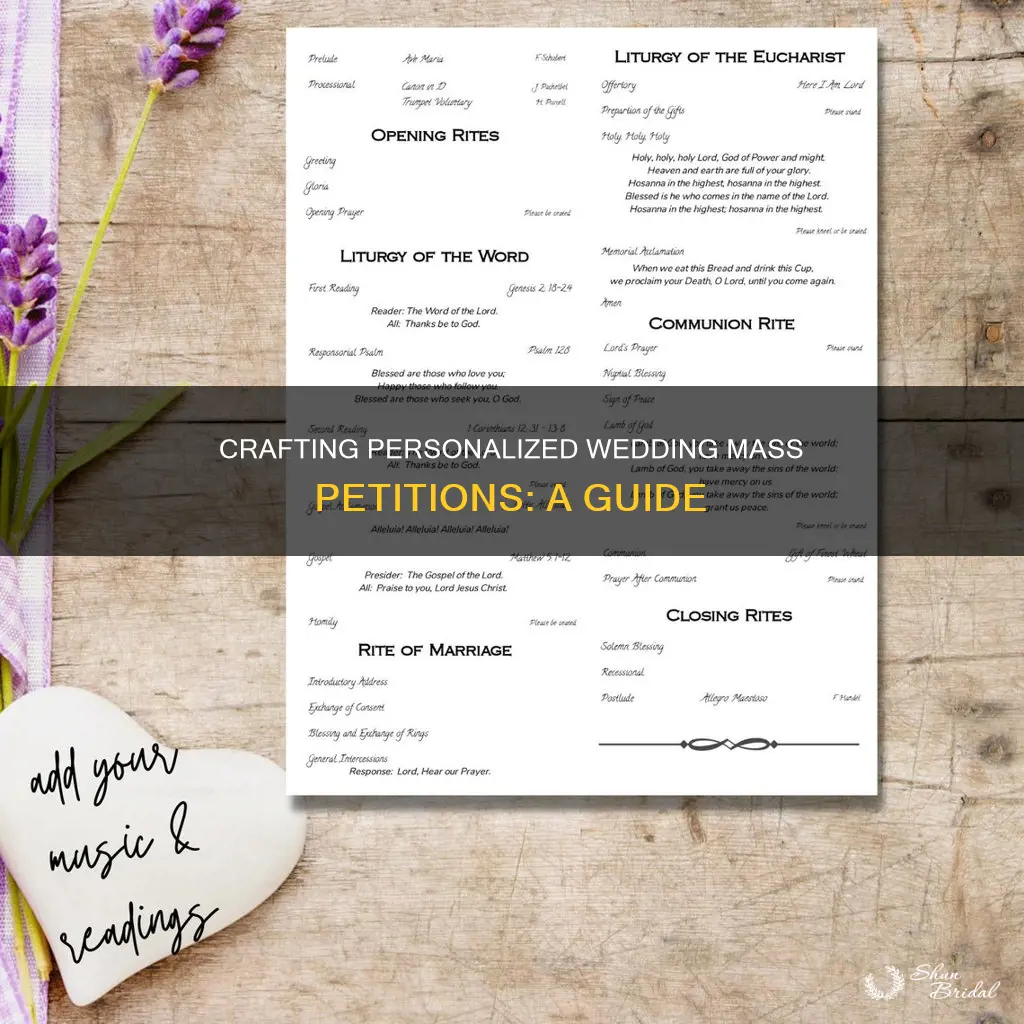 how to write petitions for wedding mass