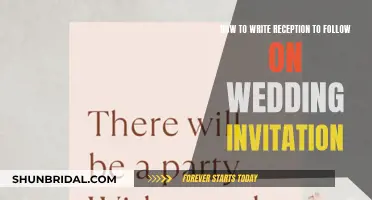 Writing Wedding Invites: Reception Etiquette