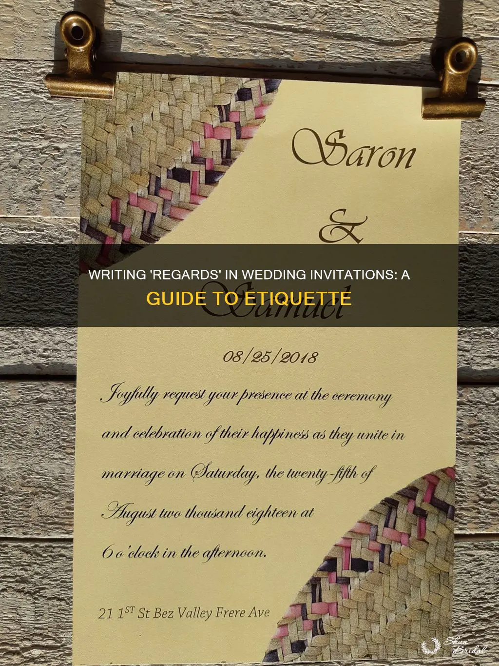 how to write regards in wedding invitation