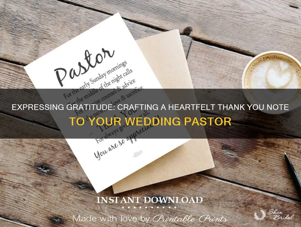 how to write thank you note to pastor for wedding