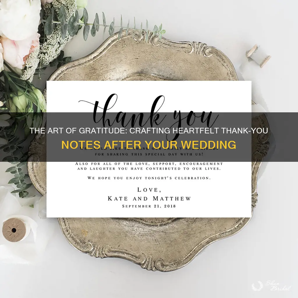 how to write thank you notes after wedding