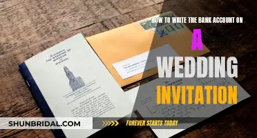 Wedding Invitation Etiquette: Bank Account Details