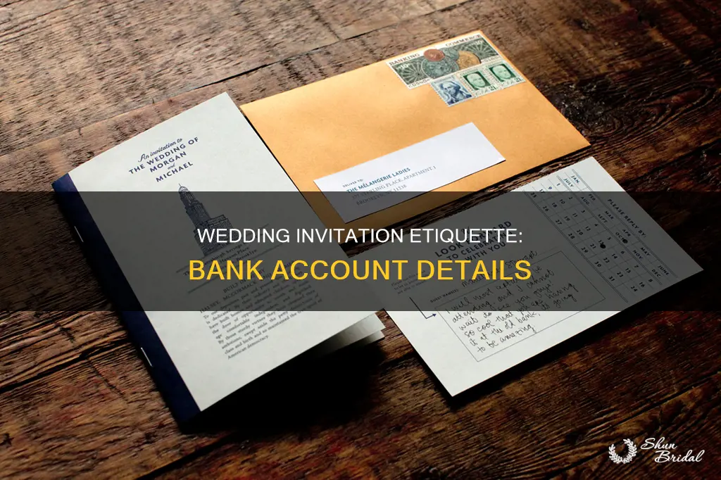 how to write the bank account on a wedding invitation