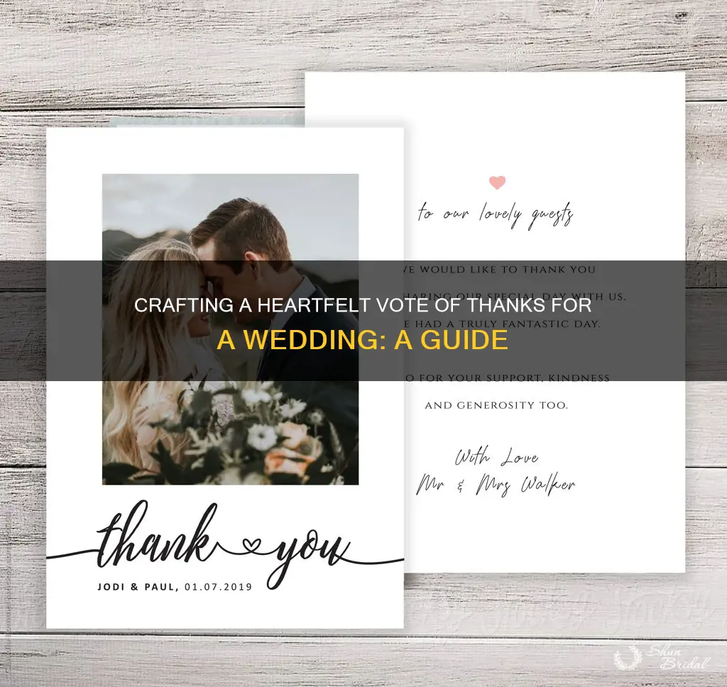 how to write vote of thanks for a wedding