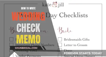 Writing Wedding Cheer: A Guide to Memo-Writing for Wedding Checks