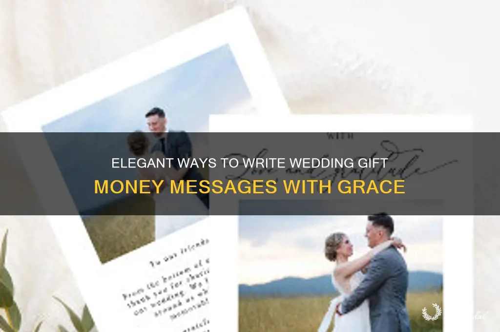 how to write wedding gift money