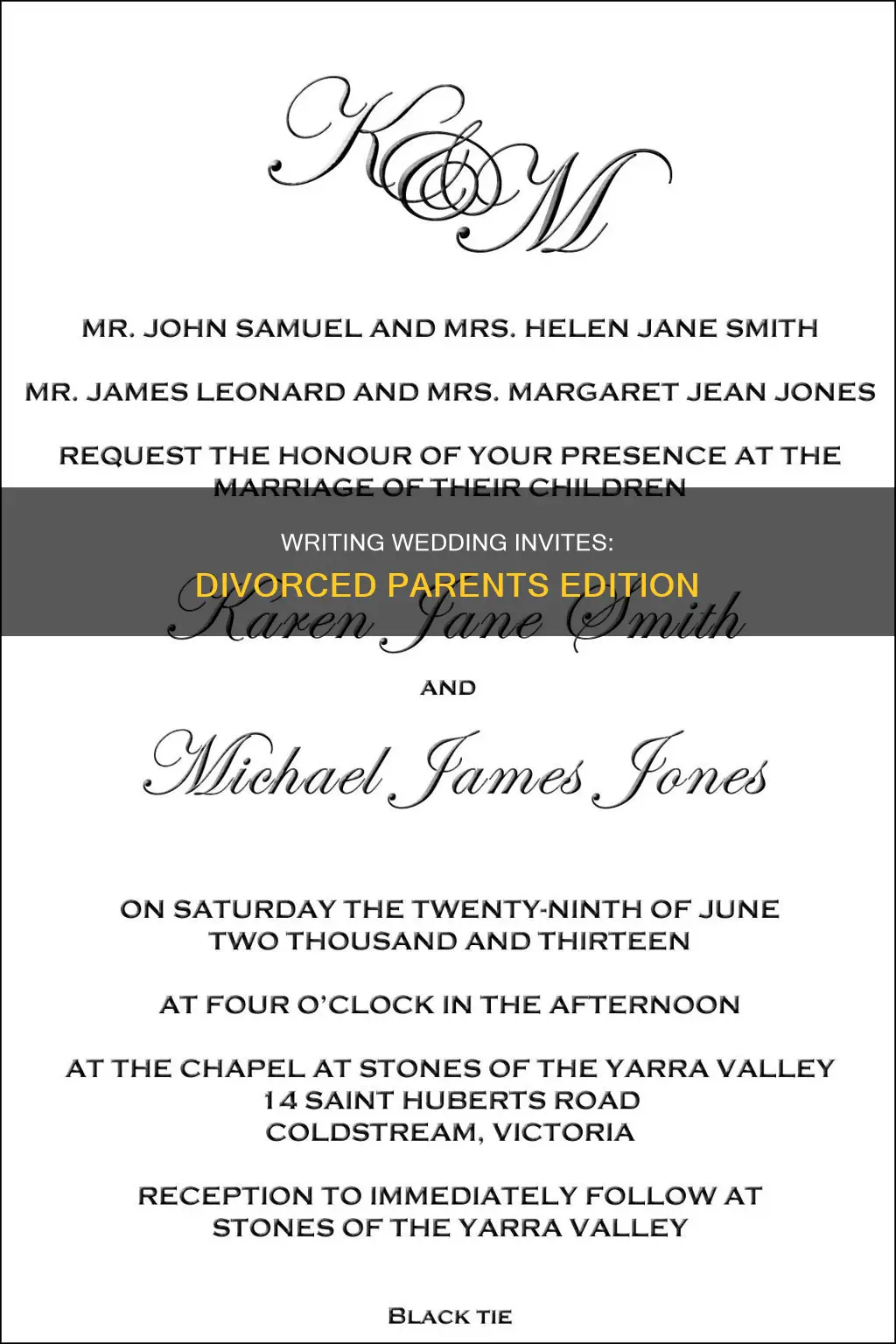 how to write wedding invitations for divorced parents