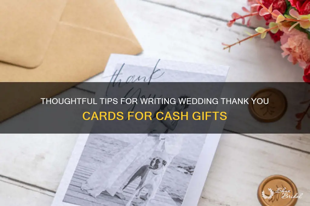 how to write wedding thank you cards for money
