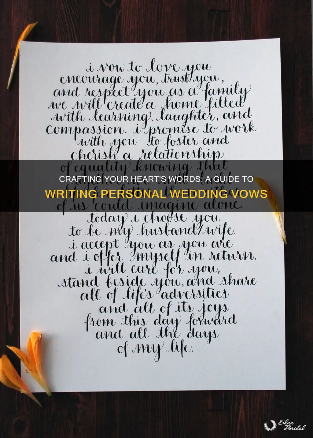 how to write wedding vows personal statement