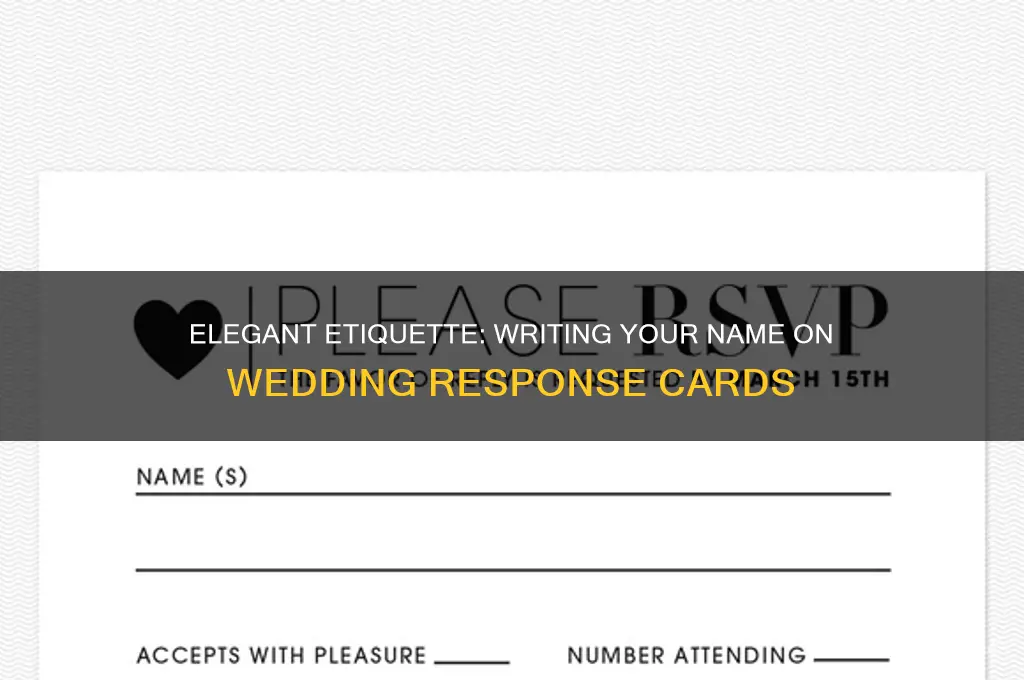 how to write your name on a wedding response card