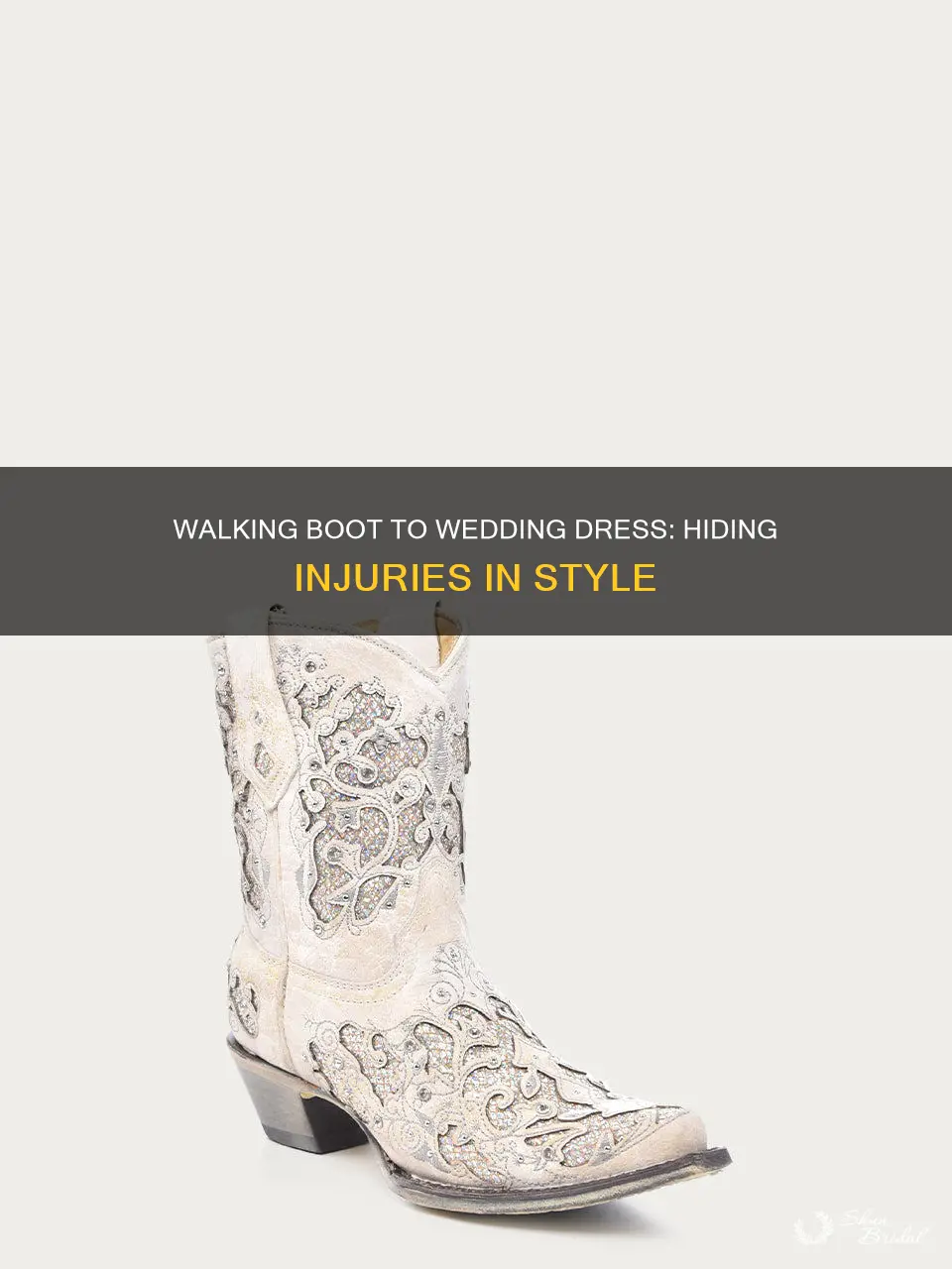 how tovover a walking boot fir wedding dress
