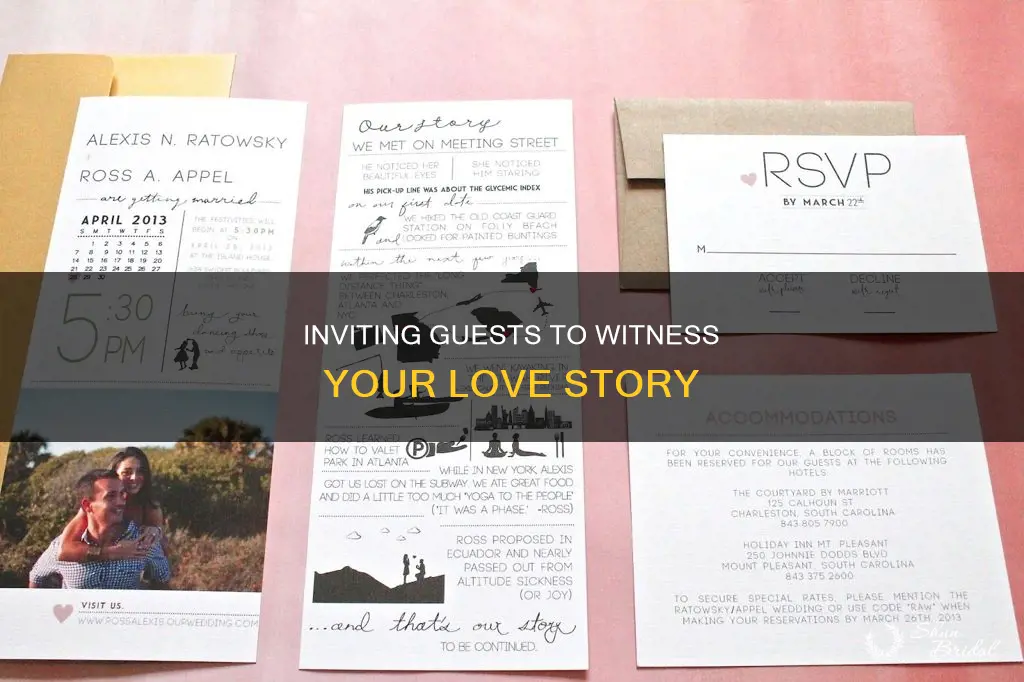 how we met wedding invitations