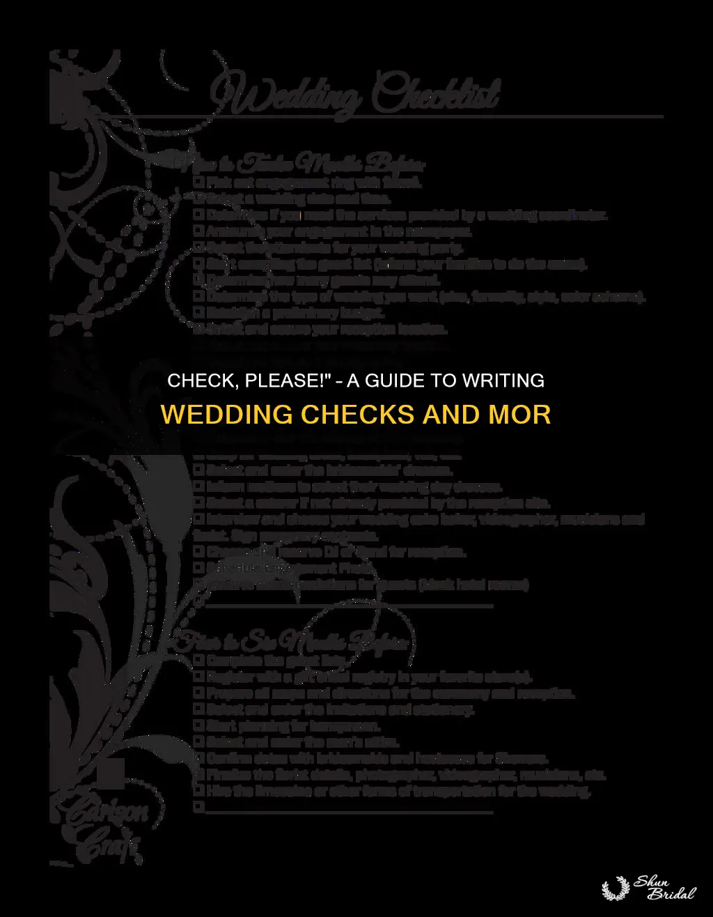 how write check wedding and or