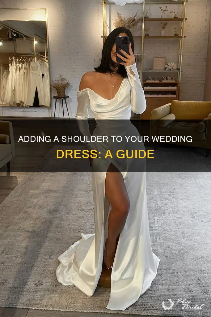 how.to.add one shoulder to wedding dress