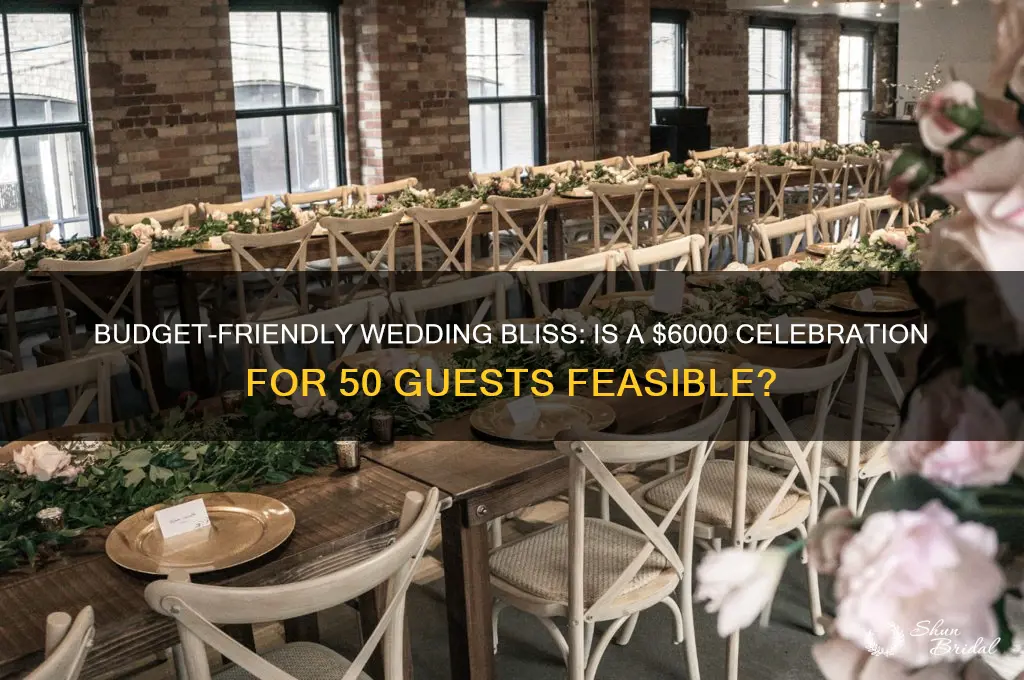 is 6000 wedding for 50 guest okay
