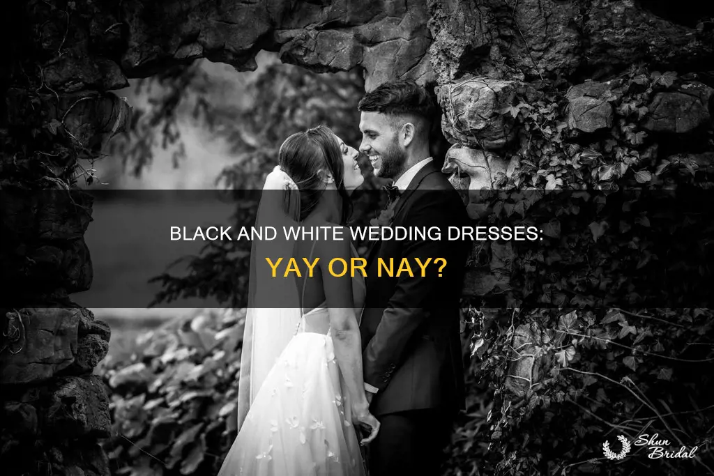 is a black and white dress appropriate for a wedding