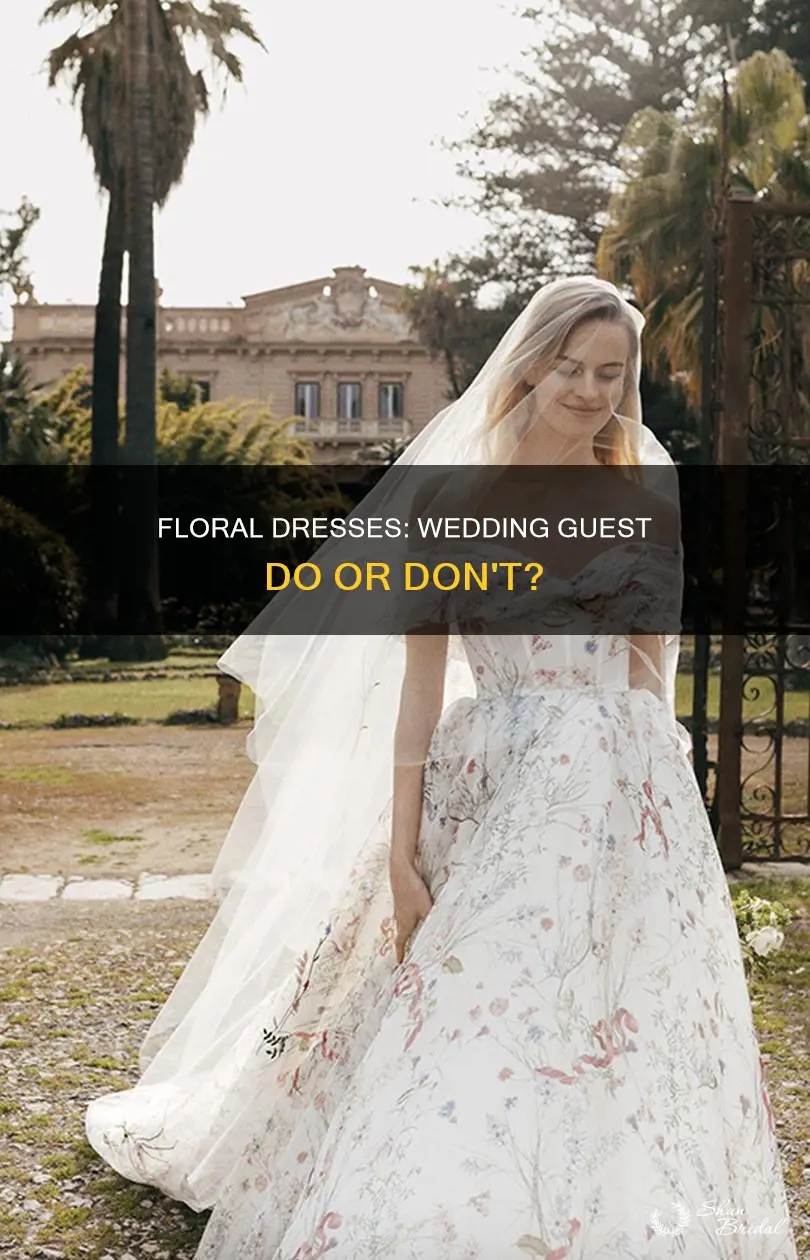 is a floral dress with white background to wedding