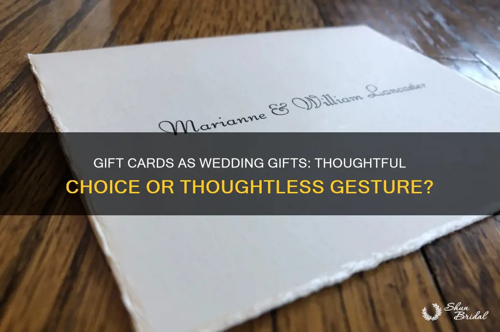 is a gift card appropriate for a wedding gift