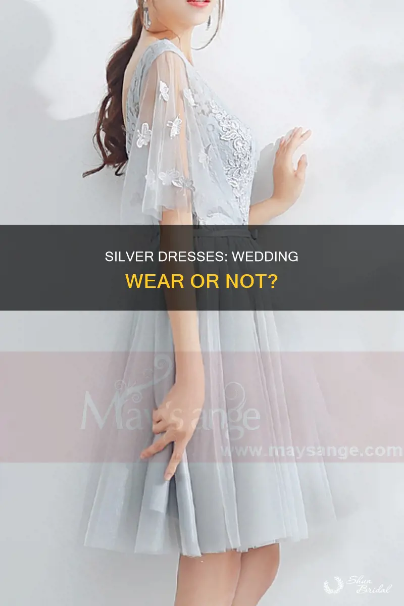 is a silver dress appropriate to wear to a wedding