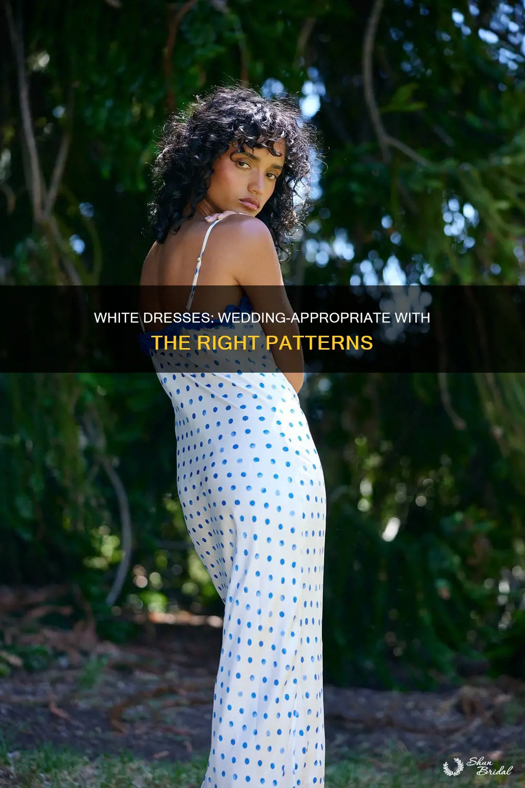 is a white patterned dress ok for a wedding