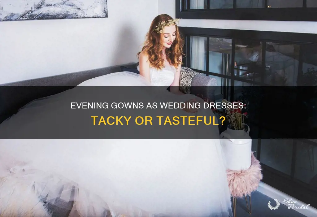 is an evening gown as a wedding dress tacky