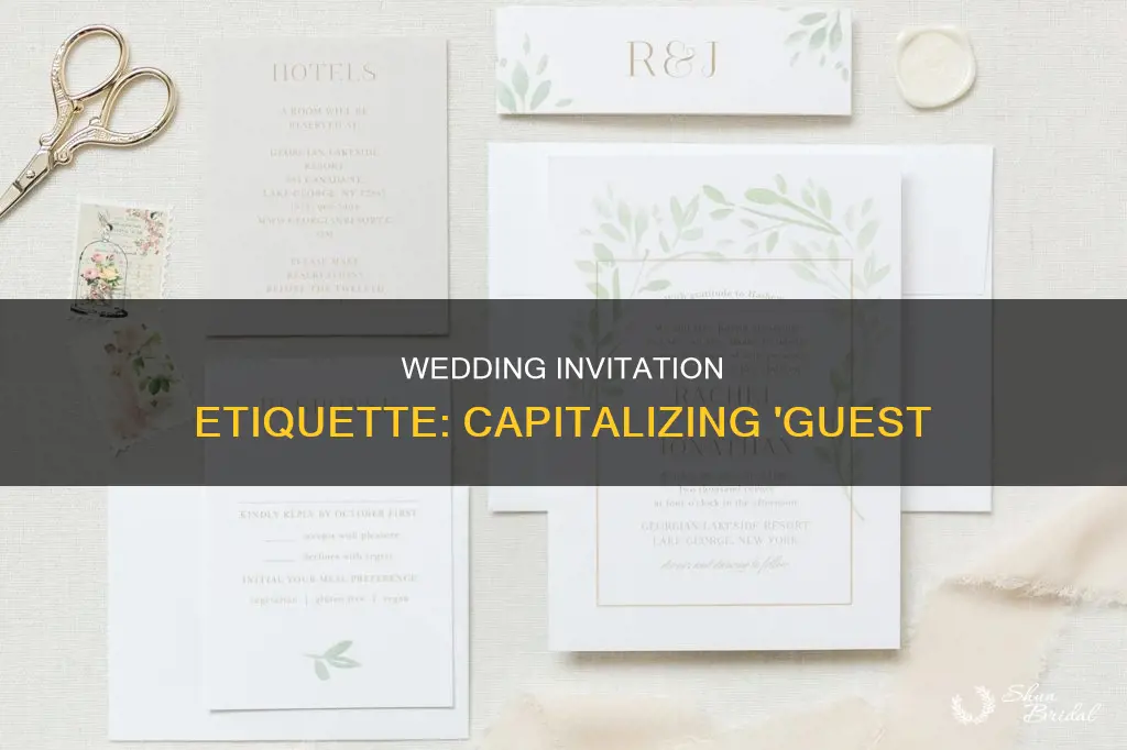 is guest capitalized on a wedding invitation