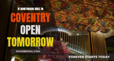 Honeymoon Grill Coventry: Tomorrow's Open Hours