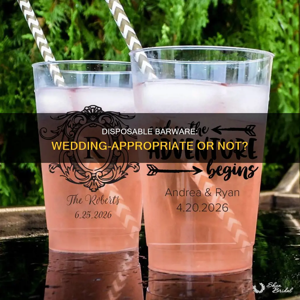 is it appropriate to use disposable barware at a wedding
