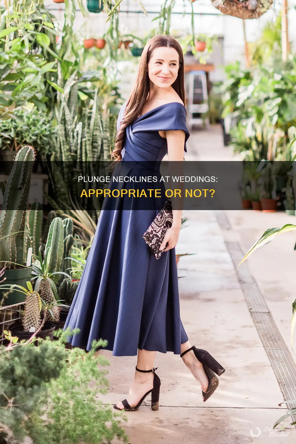 is it appropriate to wear plunge neckline dress to wedding