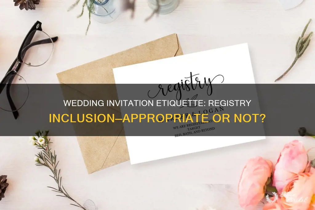 is it ok to include registry in wedding invitation