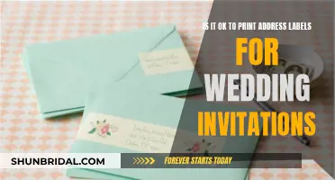 Printing Address Labels for Wedding Invites: Is It Acceptable?