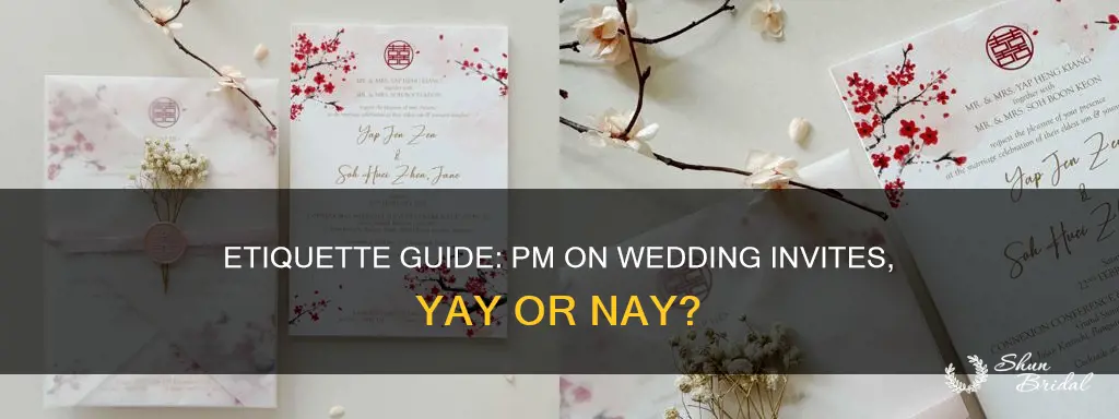 is it ok to put p.m in wedding invititaion