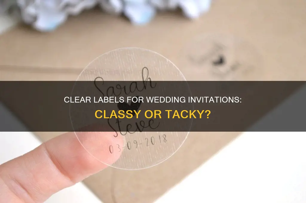 is it ok to use clear labels on wedding invitations