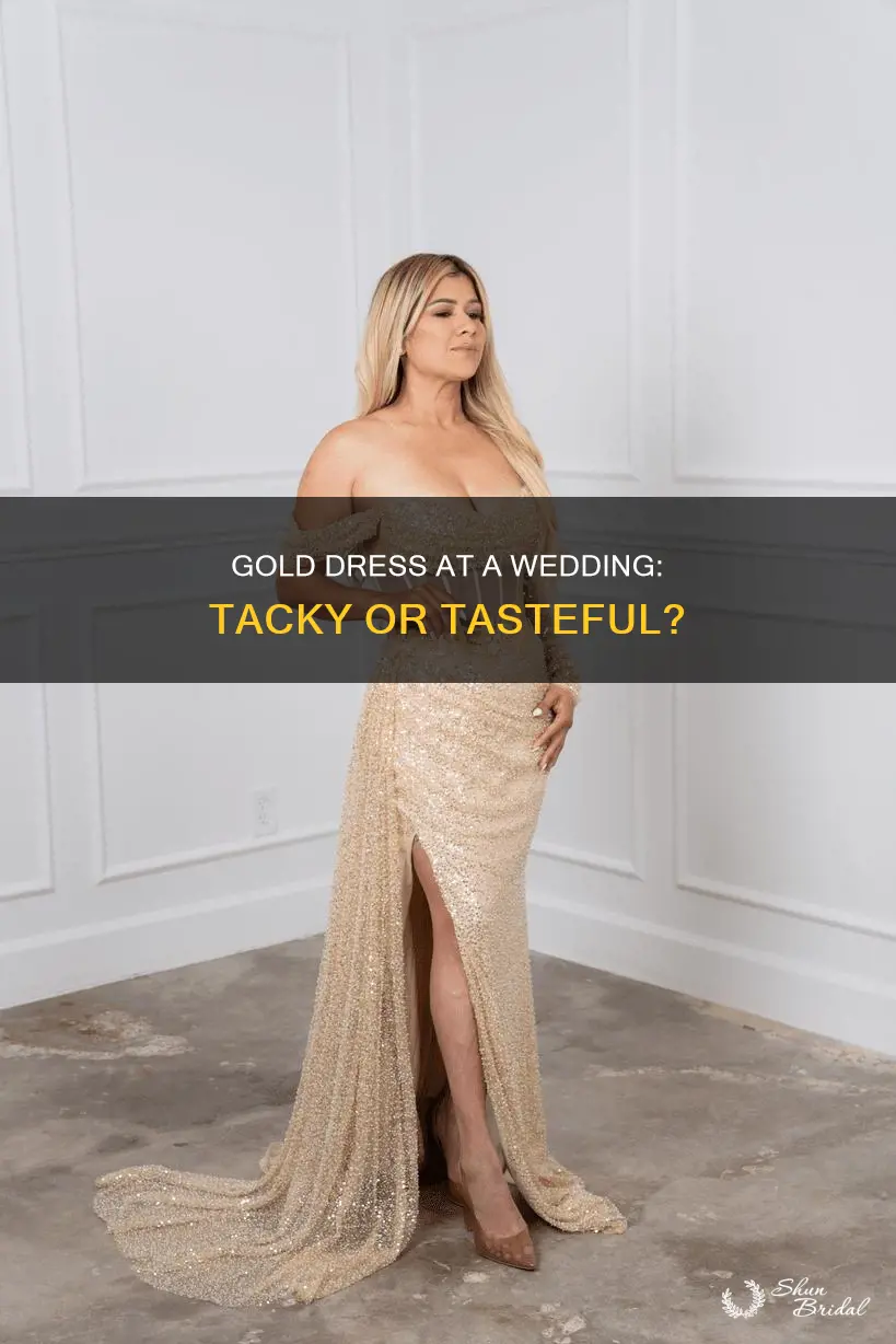 is it ok to wear gold dress to a wedding