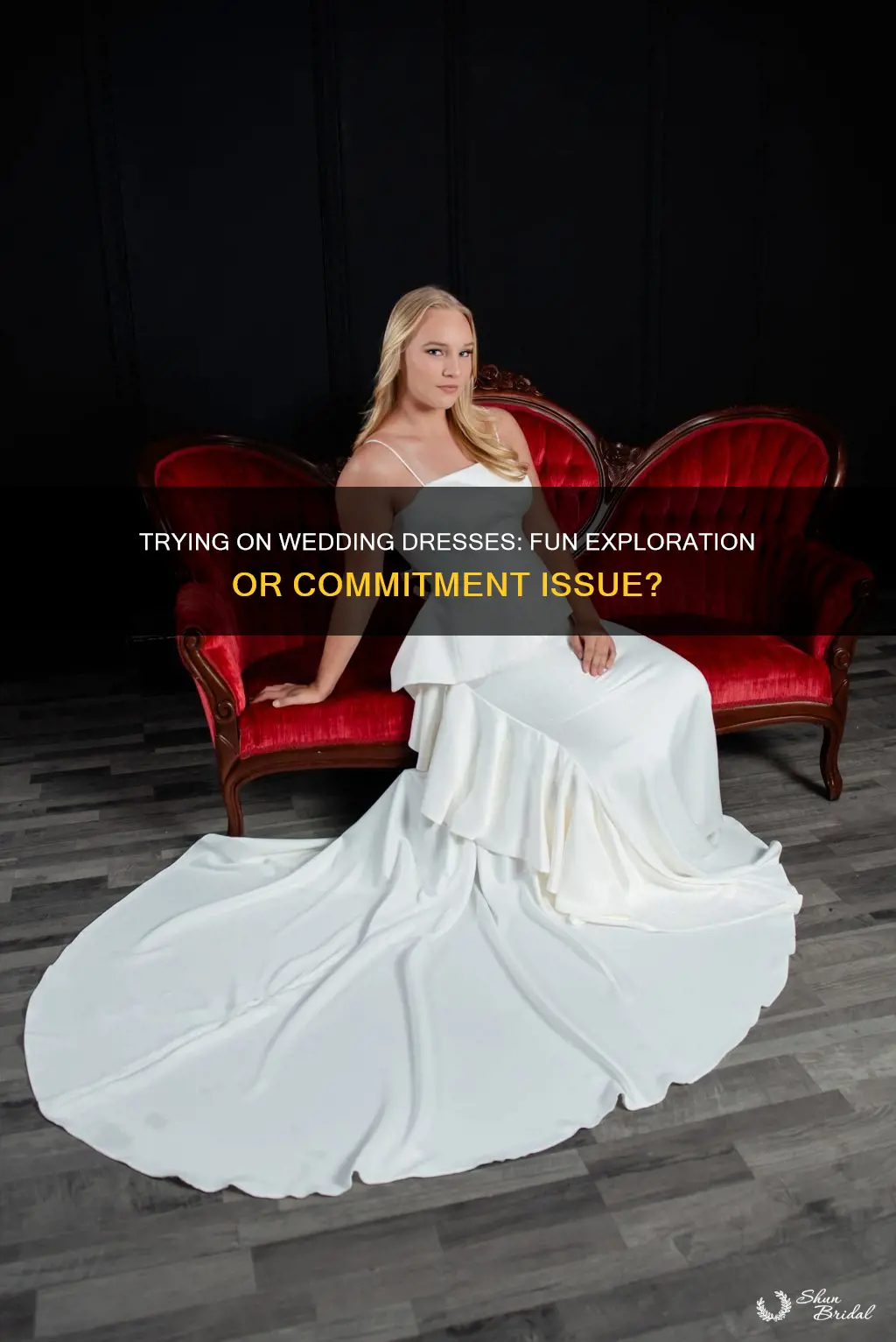 is it okay to try on wedding dresses for fun