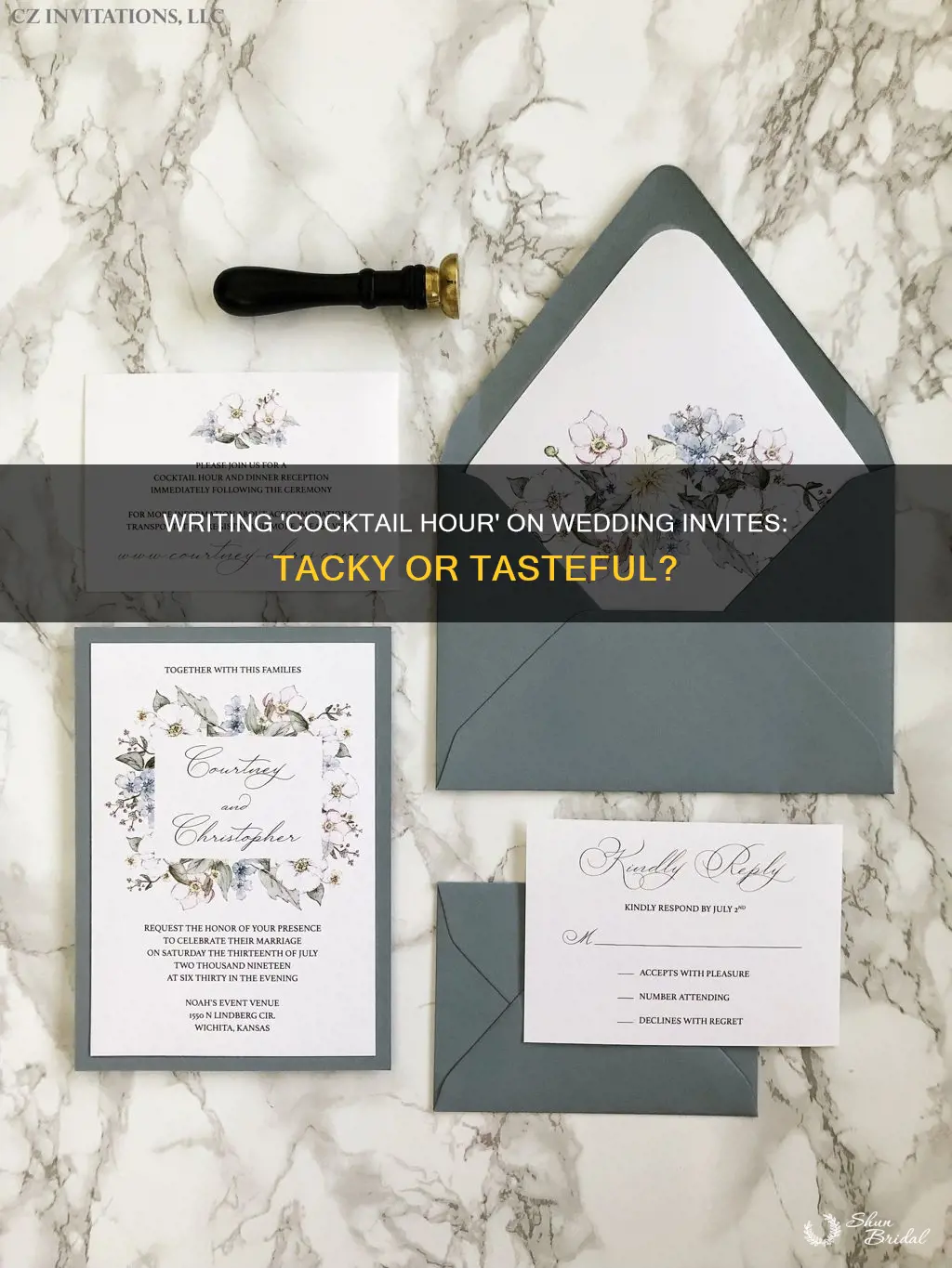 is it okay to write on wedding invitation cocktail hour