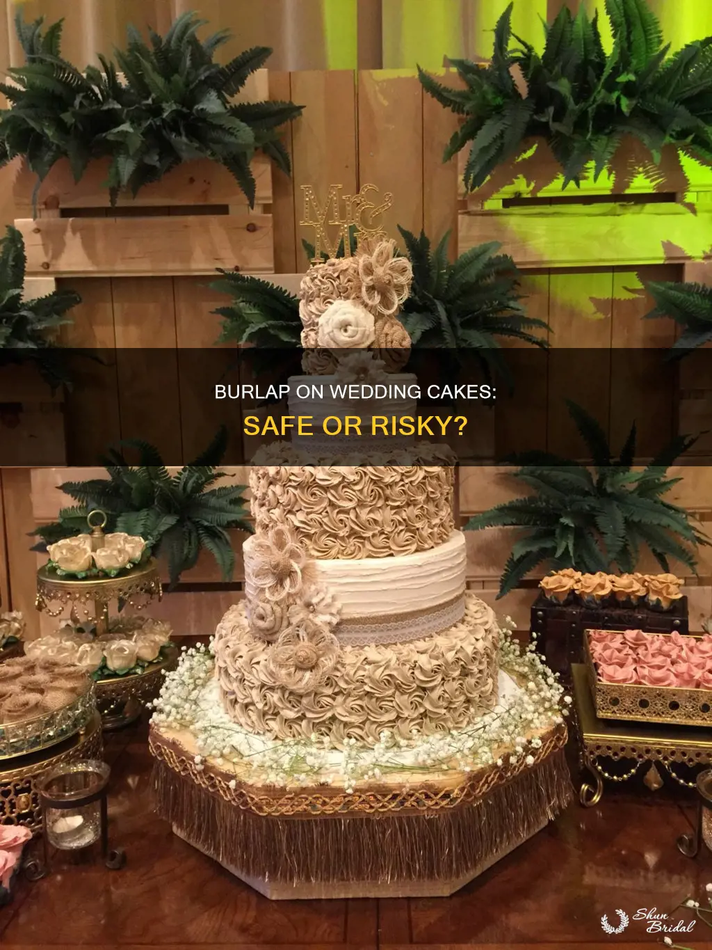 is it safe to use burlap on a wedding cake