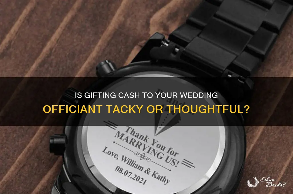 is it tacky to give a wedding officiant money