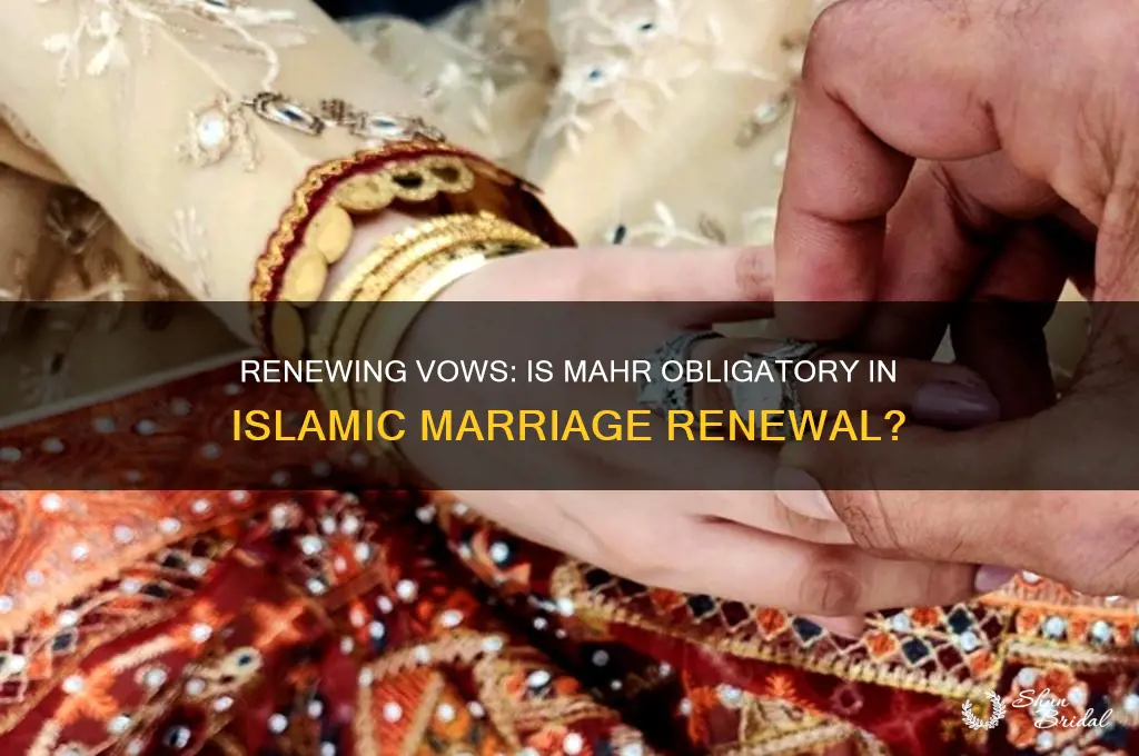 is mahr obligarory when renewing vows