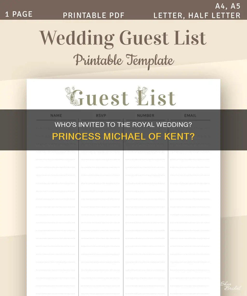 is princelss michael of kent invited to the wedding