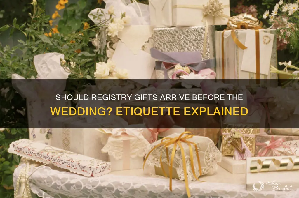 is registry gift supposed to arrive before wedding