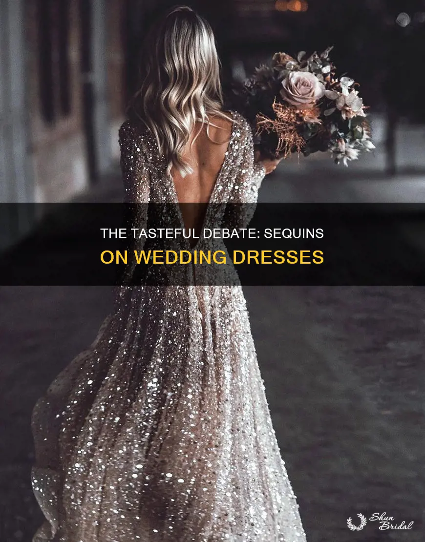 is sequin on a wedding dress cheesy