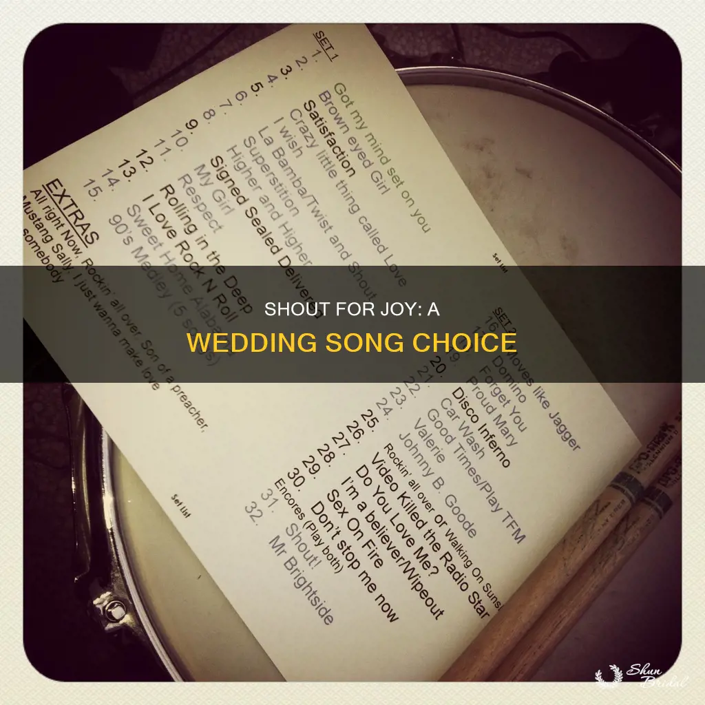 is shout a good song for a wedding
