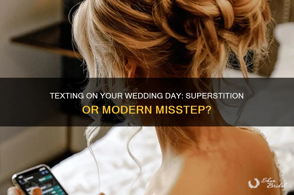 is texting on wedding day bad luck