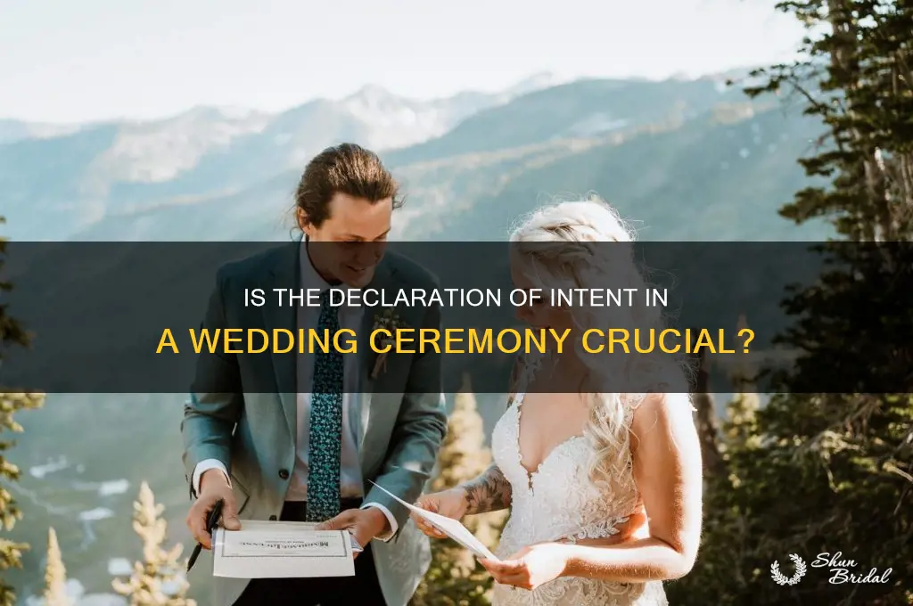 is the declaration of intent in a wedding ceremony crucial