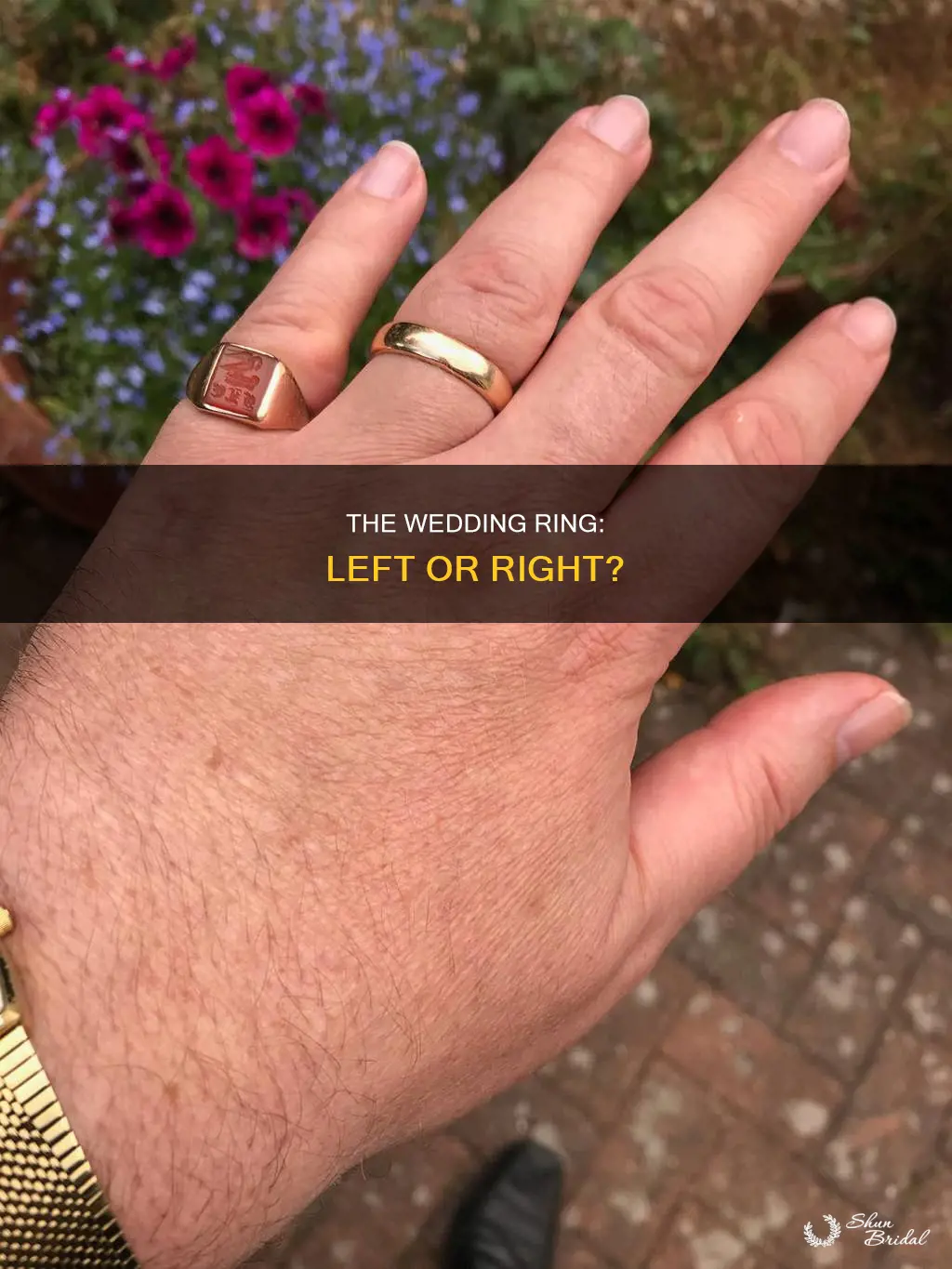 is the wedding ring on left or right